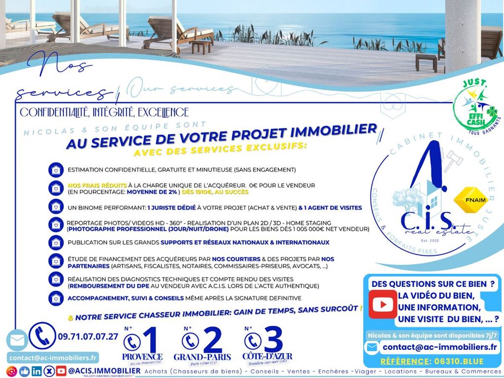 Appartement T3 BEAULIEU SUR MER (06310) A.C.I.S.